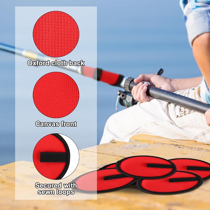 Gosknor Lure Wrap, 5.9 Inch Fishing Lure Covers Bait Gloves Fish Hook Storage Protectors Pole Sleeve Guard for Fishing Rod to Keep Fishermen Safe (6, Red)