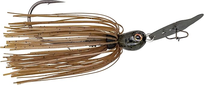 Strike King Thunder Cricket Fishing Lure, Vibrating Swim Jig, Silver Blade, 4/0 Jungle-Style Flipping Hook