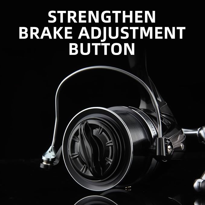 Big Game Surf Spinning Fishing Reel 8000/12000,20KG Drag Power Backlash-Free Bearings,Metal Reel Seat,Zinc Alloy Gear for Saltwater Inshore and Offshore Fishing