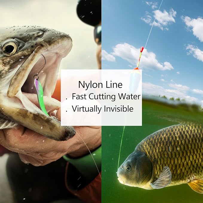 Nylon Fishing Line, 985ft,Strong Clear Invisible Hanging Wire for Crafts Beading, Decorative Pictures, Stringing Lights