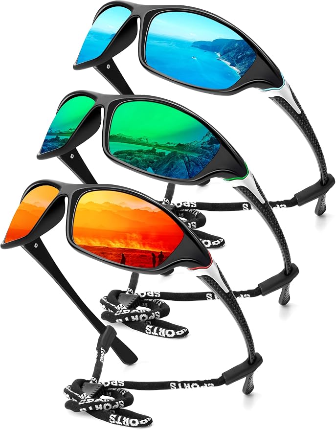 KALIYADI 4 Pack Polarized Sunglasses-Men Sports Sun-glasses: Mens Sunglasses UV Protection for Fishing Driving Cycling
