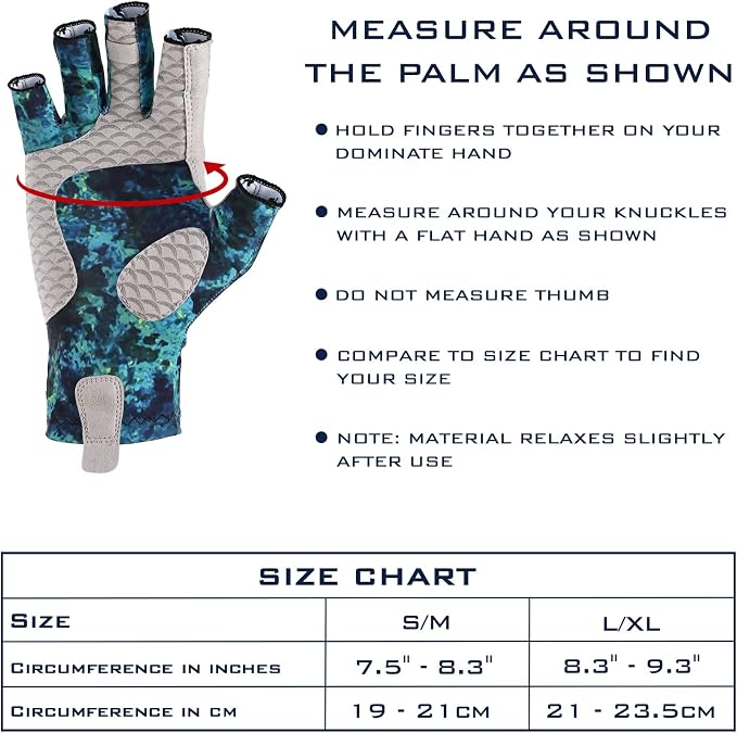 KastKing La Sal Fishing Gloves UPF50+ Sun Gloves UV Protection Fingerless Gloves Men Women for Outdoor, Kayaking, Rowing, Paddling, Canoeing, Hunting