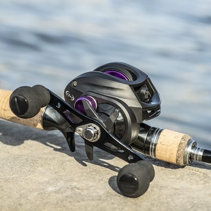 Baitcaster Reel, Fishing Reel, Magnet Braking System, 17.6 LB Max Drag, 7.2:1 and 6.3:1 Gear Ratio