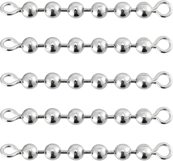 Dr.Fish 20 Pack Fishing Bead Chain Swivels Stainless Steel High Speed Trolling Swivels Fishing Tackle Rig Fishing Gear Freshwater Saltwater Salmon Walleye