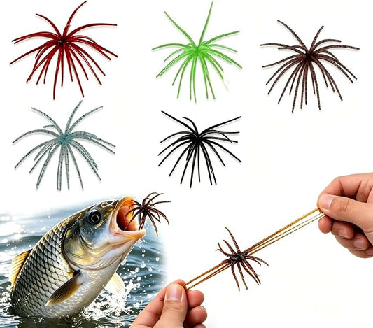 Tentacle Fishing Lure,Dice Bait Soft Plastic Swim Bait,Sea Urchin Lure,for Drop Shot,Weird Fishing Rig,Trout Sea Bass Mandarin Fish Catfish Slow Sinking Soft Lure 2.36 in,3.9 in and 4.3 in.