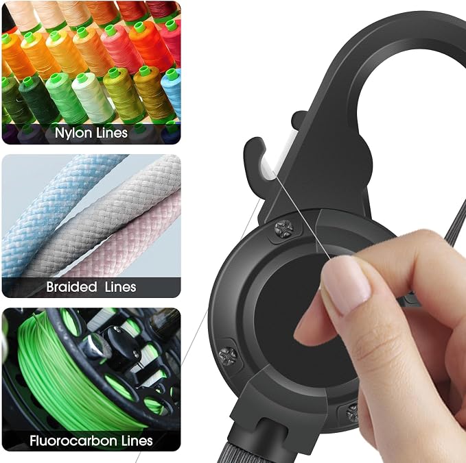 Fly Fishing Zinger Retractor,26" Stainless Steel Wire Rope, with Integrated Line Cutter and Magnetic Closure,360° Rotation Keychain & Carabiner Clip for Fly Fishing,Cycling,Hiking