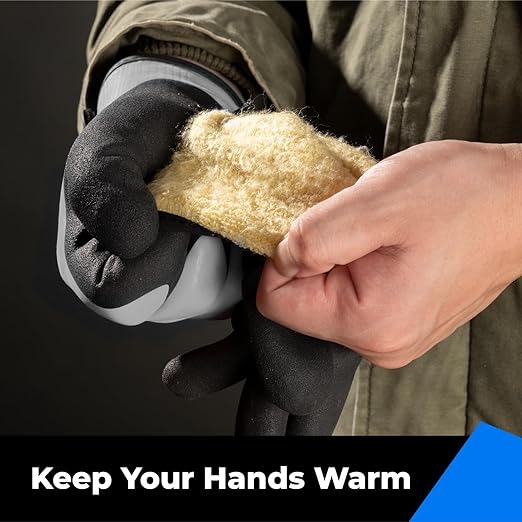 toolant 100% Waterproof Gloves for Men and Women, Winter Work Gloves for Cold Weather, Touchsreen, Thermal Insulated Freezer Gloves, With Grip, Grey, Large