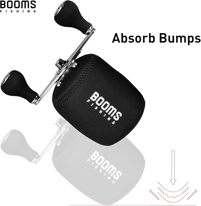 Booms Fishing RC1 Neoprene Reel Cover, Round Baitcasting Reels Cover, Fit for 50 100 200 300 400 800 1000 2000 3000 4000~10000 Conventional Reels, S/M/L/XL Size