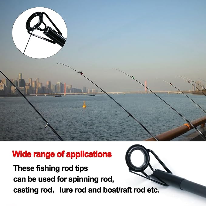 FishTrip Rod Tip Repair Kit, 20/60/70/90/230pcs Fishing Rod Tips Replacement Kit Stainless Steel Ceramic Guides Ring Fishing Pole Eyelets Repair Kit
