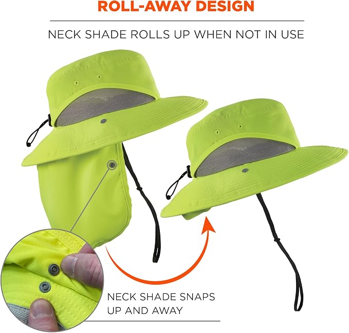 Ergodyne Unisex Adult Chill-its 8934 Ranger Hat with Neck Shade