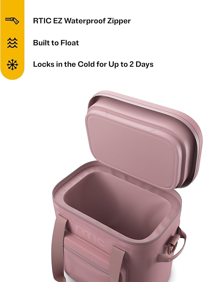 RTIC Ultra-Tough Soft Cooler Pro, Insulated, Waterproof, Leak Proof, Portable Floating Bag for Beverage, Drink, Lunch, Outdoor, Beach, Car, Camping, Picnic, Fishing, Boat
