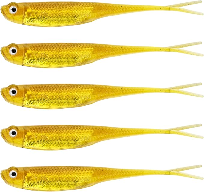 QualyQualy Soft Swimbait Fishing Lures 5PCS 6PCS Jerk Shad Minnow Drop Shot Lure Bass Bait Shad Lure Soft Jerkbait for Bass Trout Pike Walleye Crappie 2.95'' 3.93'' 4.72''