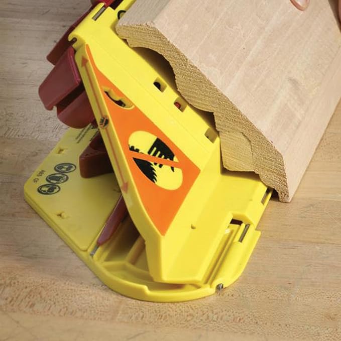 Milescraft 1405 Crown45 - Crown Molding Miter Saw Jig Tool - 3 Angle Settings for Common Molding Angles 38°, 45° and 52° - For use with 2" to 5-1/2" (51mm - 140mm) Crown Molding