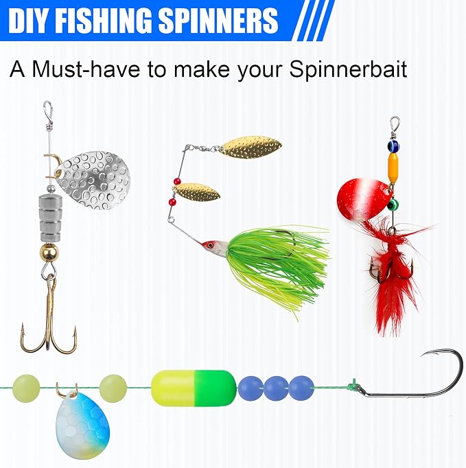 Walleye Rig Making Kit DIY Fishing Lure Spinner Making Kit Supplies Parts Crawler Harness Live Bait Rigs Colorado Blades Pompano Floats Clevis Beads Tackle Fishing