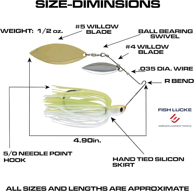 Luck E Strike Jimmy Houston Legends Spinner Bait with Willow Blades