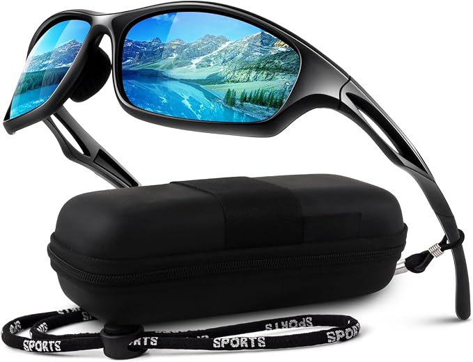 LINVO Polarized Sports Sunglasses Men Women UV400 Protection Wrap Around Goggles for Running Cycling Driving Fishing