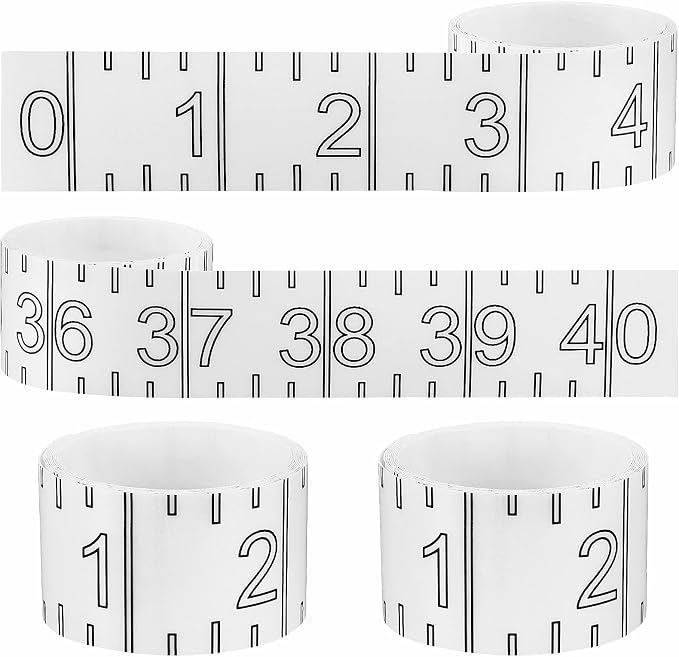 4 Pieces 40 Inch Fish Rulers Fish Measuring Tape Sticker for Boat Transparent Waterproof Adhesive Ruler Tape Fishes Measure Board for Fishing Accessories(Black)