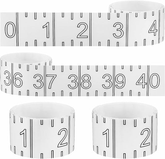 4 Pieces 40 Inch Fish Rulers Fish Measuring Tape Sticker for Boat Transparent Waterproof Adhesive Ruler Tape Fishes Measure Board for Fishing Accessories(Black)