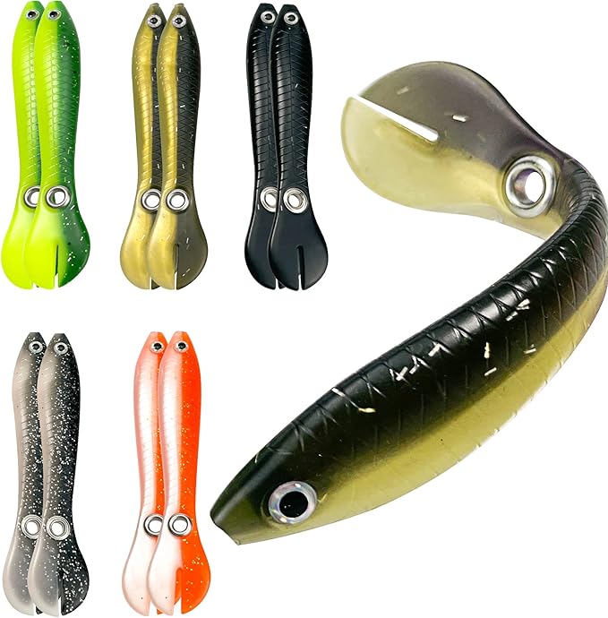 Soft Bionic Fishing Lure - 10 PCS Soft Plastic Swim Baits for Bass, Freshwater & Saltwater Top Water Fishing Lures
