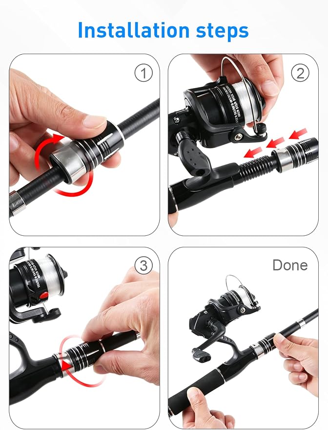 Fishing Pole Kit, Carbon Fiber Telescopic Fishing Rod and Reel Combo with Spinning Reel, Line, Bionic Bait, Hooks and Carrier Bag, Fishing Gear Set for Beginner Adults