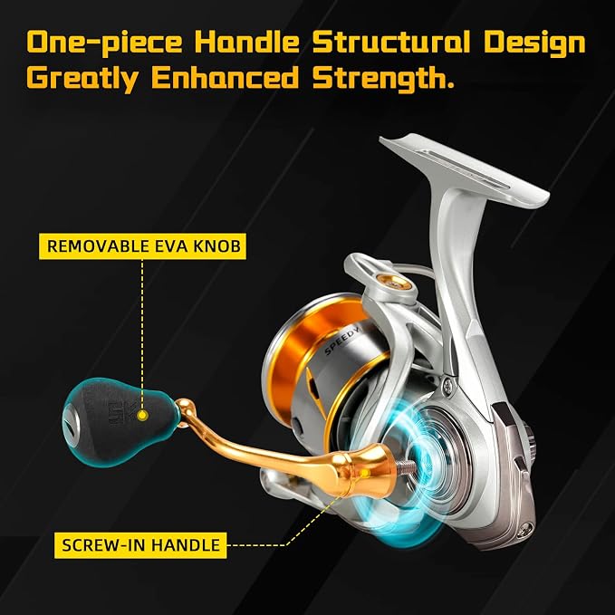 SeaKnight Speedy Saltwater Spinning Reel, 6.2:1 High Speed, Max Drag 24Lbs, Smooth Fresh and Saltwater Fishing Reel