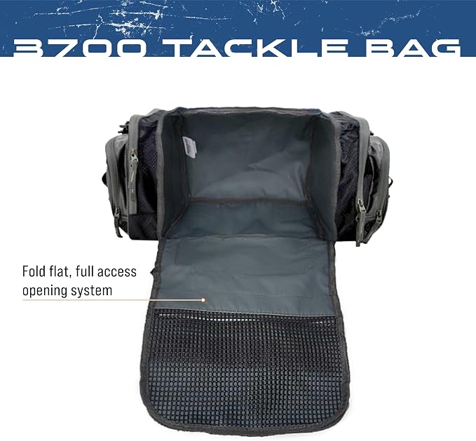 FROGG TOGGS Heavy Duty Fishing Tackle Duffle Bag, Includes Bait Trays, Black, 3700