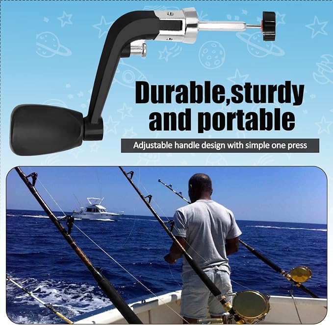 2PCS Fishing Handles Spinning Reel Knob Replacement, Rubber Handle Reel Handle Grips Fishing Reel Replacement for Fishing Reel