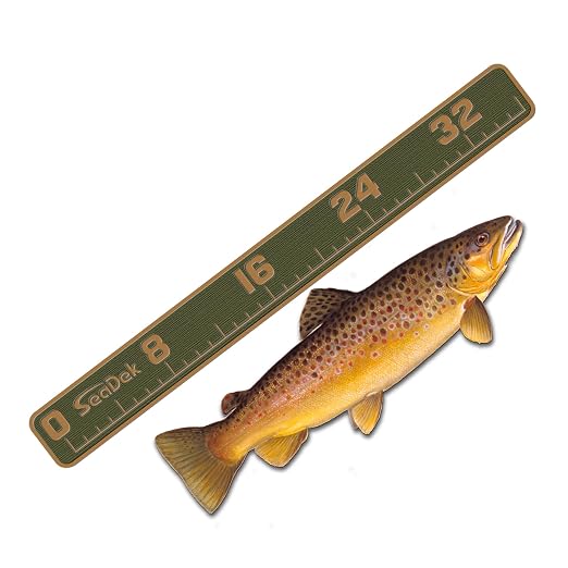 USATuff SeaDek EVA Foam Fish Measuring Ruler for Boat, Fishing, Kayak | Adhesive Backing Peel & Stick - 36" OliveGreen-Mocha