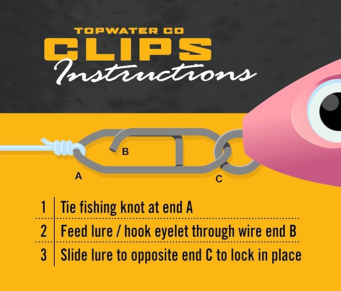 Top Water Co. Fishing Speed Clips - Durable Stainless Steel, Fast Lure Connector (Multiple Sizes)