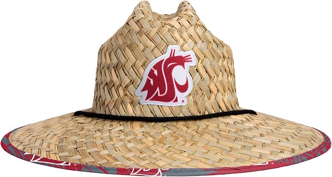 FOCO Men's NCAA College Team Logo Floral Straw Sun Hat