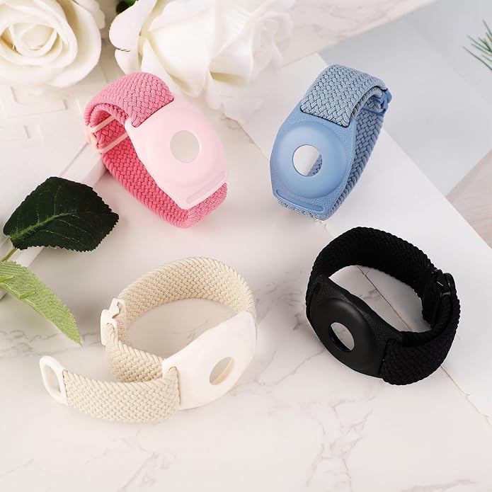 PEUTIER 4pcs Holder for Princess Cruise Medallion, Adjustable Braided Wristband Bracelet for Princess Medallion Holder Accessories Comfortable & Breathable Watch Band fit Men Women