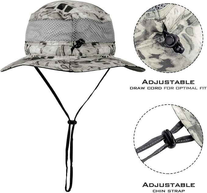 KastKing Sol Armis UPF 50 Boonie Hat - Sun Protection Beach & Hiking, Fishing, Paddling, Rowing, Kayaking - Silver Mist Agies Neck Gaiter-UPF 50+ Balaclava Face Mask