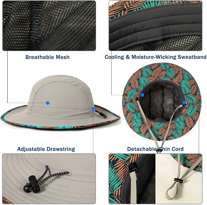 TOP-EX XL/XXL Waterproof Mens Sun Hat Wide Brim UPF 50+ Bucket Hat for Women Sun Protection Outdoor Hiking