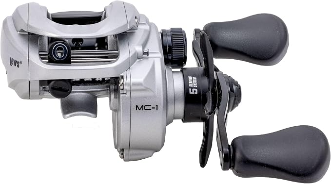 Lew’s Accel Baitcast Fishing Reel, LH Retrieve, 7.5:1 Gear Ratio, 4+1 Bearings