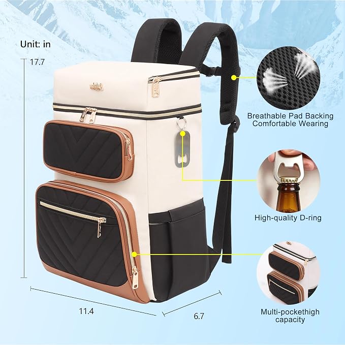 Backpack Cooler Insulated Leak Proof, Lightweight Soft Sided Cooler Backpack for Men Women, Waterproof Beach Cooler Bag Lunch Backpack for Camping Hiking Picnic Fishing Travel Outdoor