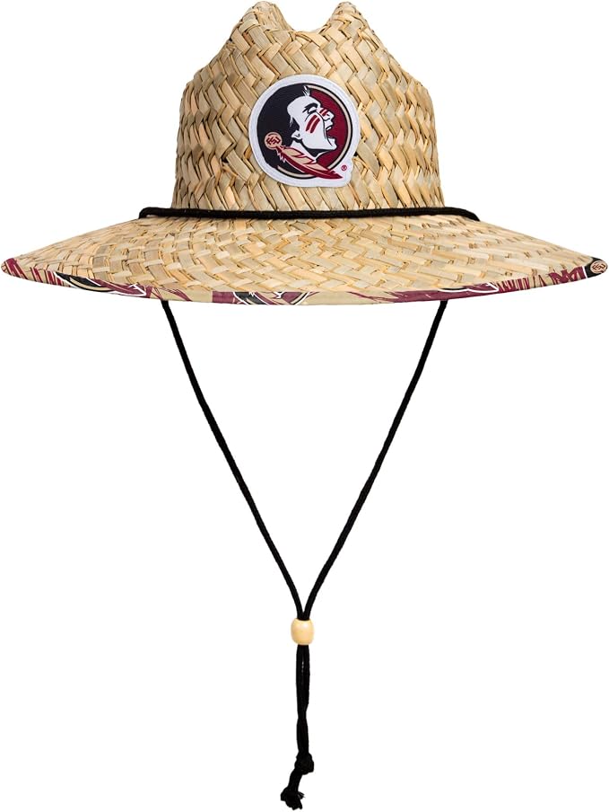 FOCO Men's NCAA College Team Logo Floral Straw Sun Hat