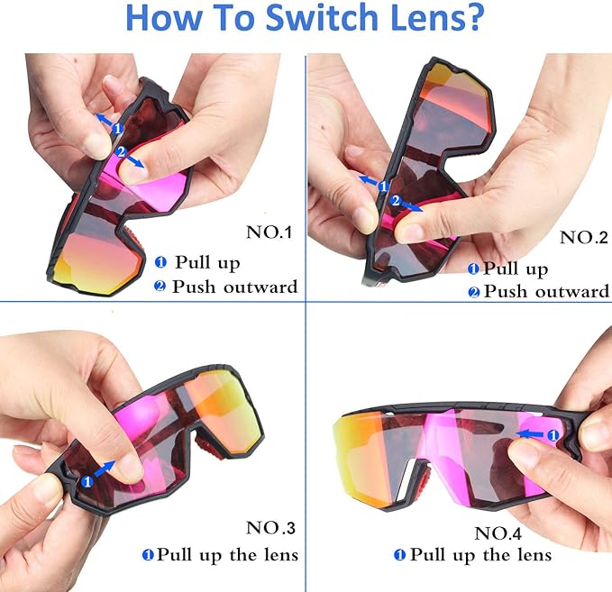 Polarized Men Women Sports Sunglasses, UV400 Wrap-Around Cycling Baseball TR90 Eyewear for Fishing Driving Softball