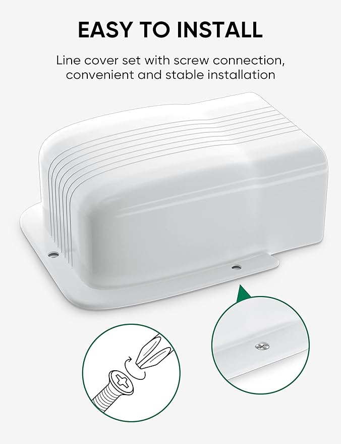 5" Entry Wall Cover Line Cover Set Parts PVC Accessory for Decorative for Ductless Mini Split, Central AC and Heat Pumps, White
