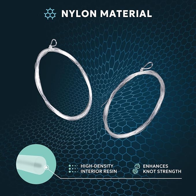SF Pre-Tied Loop Fly Fishing Tapered Leader Nylon Clear Trout Freshwater Saltwater Bonefish Permit Bass Salmon Steelhead 7.5FT 9FT 10FT 12FT 15FT 0X 1X 2X 3X 4X 5X 6X 7X