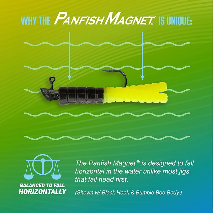 Trout Magnet 82 Piece Panfish Magnet Kit, with A Longer Shad Dart Hook, Includes 70 Split Tail Grub Bodies, 12 Black Size 8 Mustad Hooks, Catches All Types of Fish