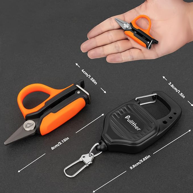Fishing Line Cutter,Mini Fishing Scissors for Braided Line with Retractor