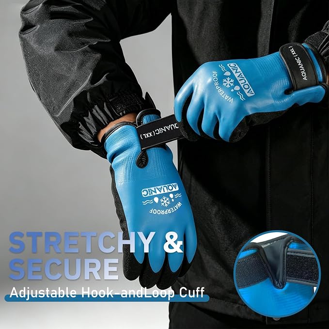 100% Winter Waterproof Gloves for Men and Women, Scratch & Slip Resistant Design for Lobstering, Crabbing, Fishing, Spearfishing, Freediving, Boating and Sailing