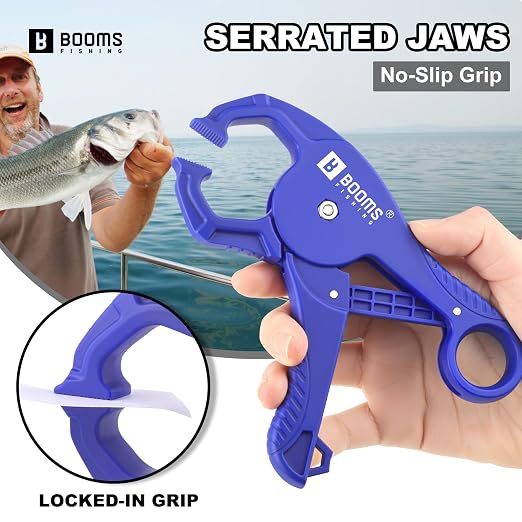 Booms Fishing Scale with Fish Gripper: Digital Fish Scale and Lip Gripper Combo - Fish Weigher with 65lbs/30kg Capacity, USB Charging, LCD Display, Memory Storage - Fishing Tools for Men, XW50