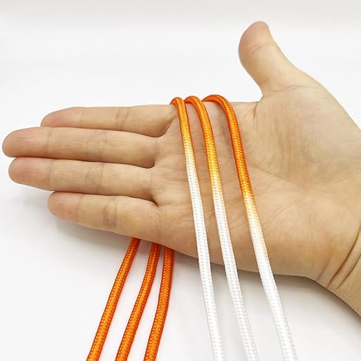 Knot Tying Practice Rope-Two-Color Half Dyed Cord，Simple and Visually Clear Tool for Learning Knot Tying (Ø4mm，Pack of 3)