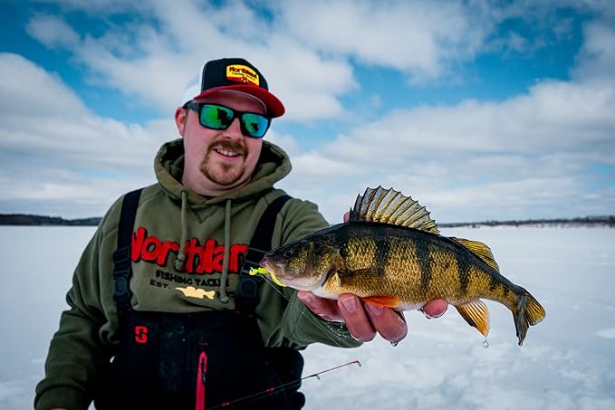 Northland Fishing Tackle Impulse Rigged Tungsten Bloodworm Jig for Ice Fishing Panfish, Assorted Sizes and Colors