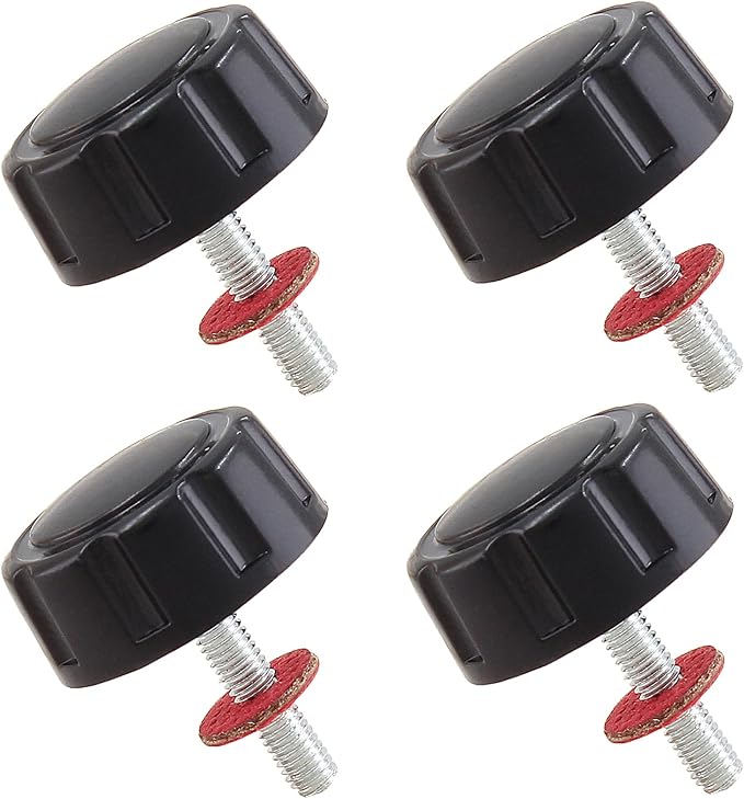 Waziaqoc 5pcs Universal Fishing Reel Handle Screw Caps, Black Screws Nuts Caps for Fishing Reel Knobs, Fishing Tools for Spinning Reel Crank Power Handle Grip