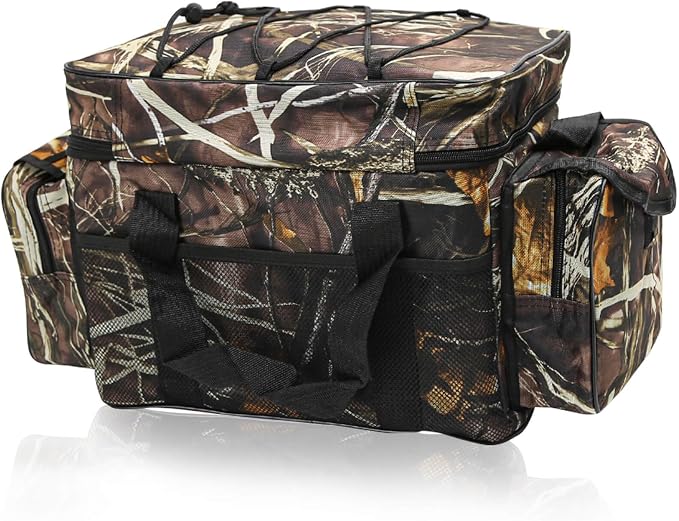 Fishing Tackle Bag for Saltwater or Freshwater, Water-Resistant 3600 Tackle Box Bag, Fishing Bags for men 19.68 * 11.81 * 9.84in Camouflage Color