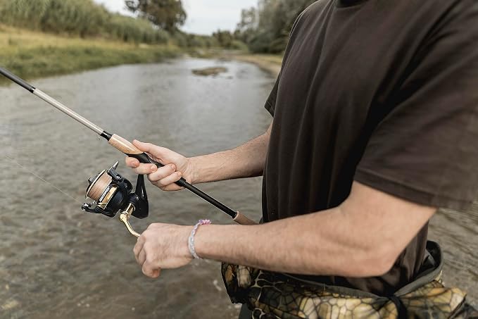 Ashconfish Spinning Fishing Reel, Graphite Body, 7+1 Stainless Steel BB, 5.0:1 Gear Ratio, Lightweight Spinning Reel for Freshwater Saltwater Fishing, Come with 109 yds Braided Line