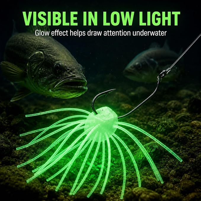 Silicone Soft Dice Fishing Lures with Flowing Tentacles, 10pcs Handmade Slow‑Sink Bass Soft Baits for Drop Shot, Finesse, and Wacky Rig