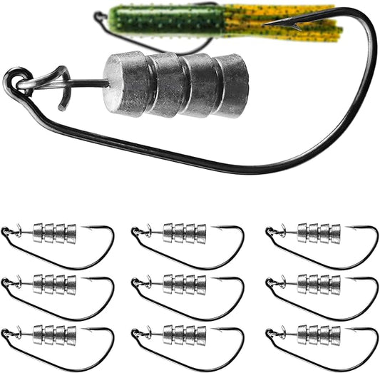 30/20/10 Pcs Tube Jig Heads for Bass Fishing, Tube Bait Worm Hooks rigs for Freshwater Saltwater, 5/16oz, 1/4oz, 3/16oz, 1/8oz